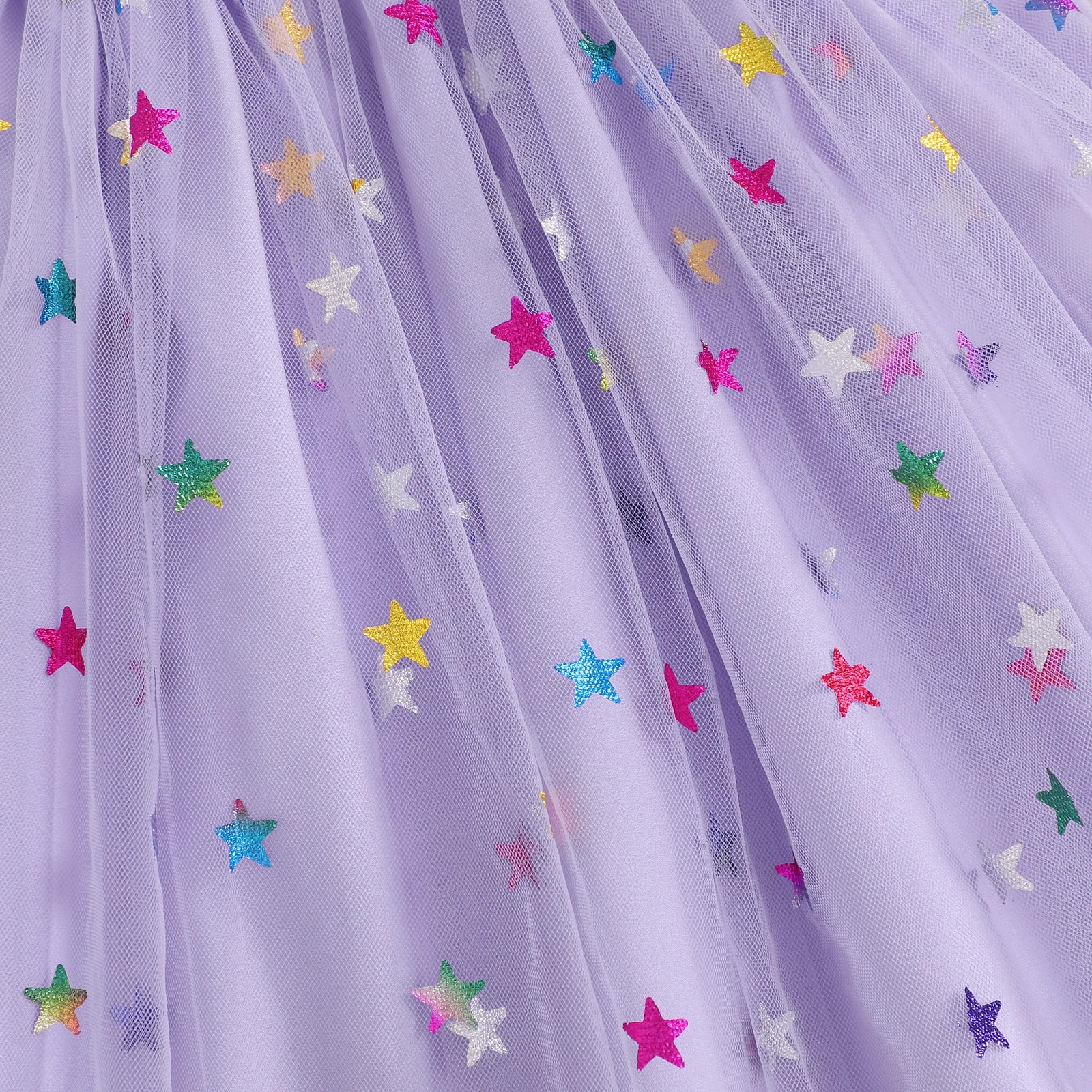 MISOWMNJOY Summer Chiffon Baby Girl Tulle Dresses Princess Glitter Flower Print Fly Sleeve Square Neck Kids Sundress Clothes