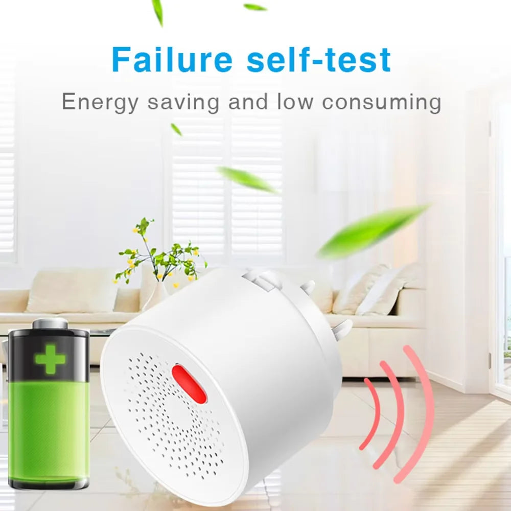 Tuya Wifi Zigbee Smart Natural Gas Sensor Combustible Household Smart LPG Gas Leakage Alarm Detector Fire Security Protection