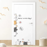 1Pc Cartoon Cute Cat Wall Sticker for Door Wall Decoration Children's Room Bedroom Wall Decals Kids Room Decor Living Room DIY