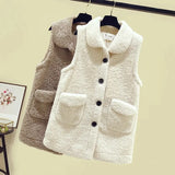 Plus Size Spring Autumn Vest Women Winter Warm Thick Fleece Vests Women's Clothing Sleeveless Jacket Ladies Waistcoat