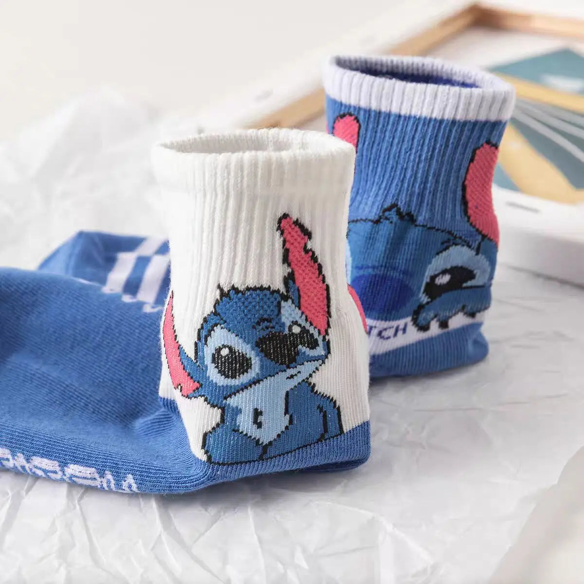 Disney Stitch Sock Cartoon Anime Women Cotton Short Sock Kawaii Boys Girls Socks Children Ankle Socks Girls Christmas Gifts