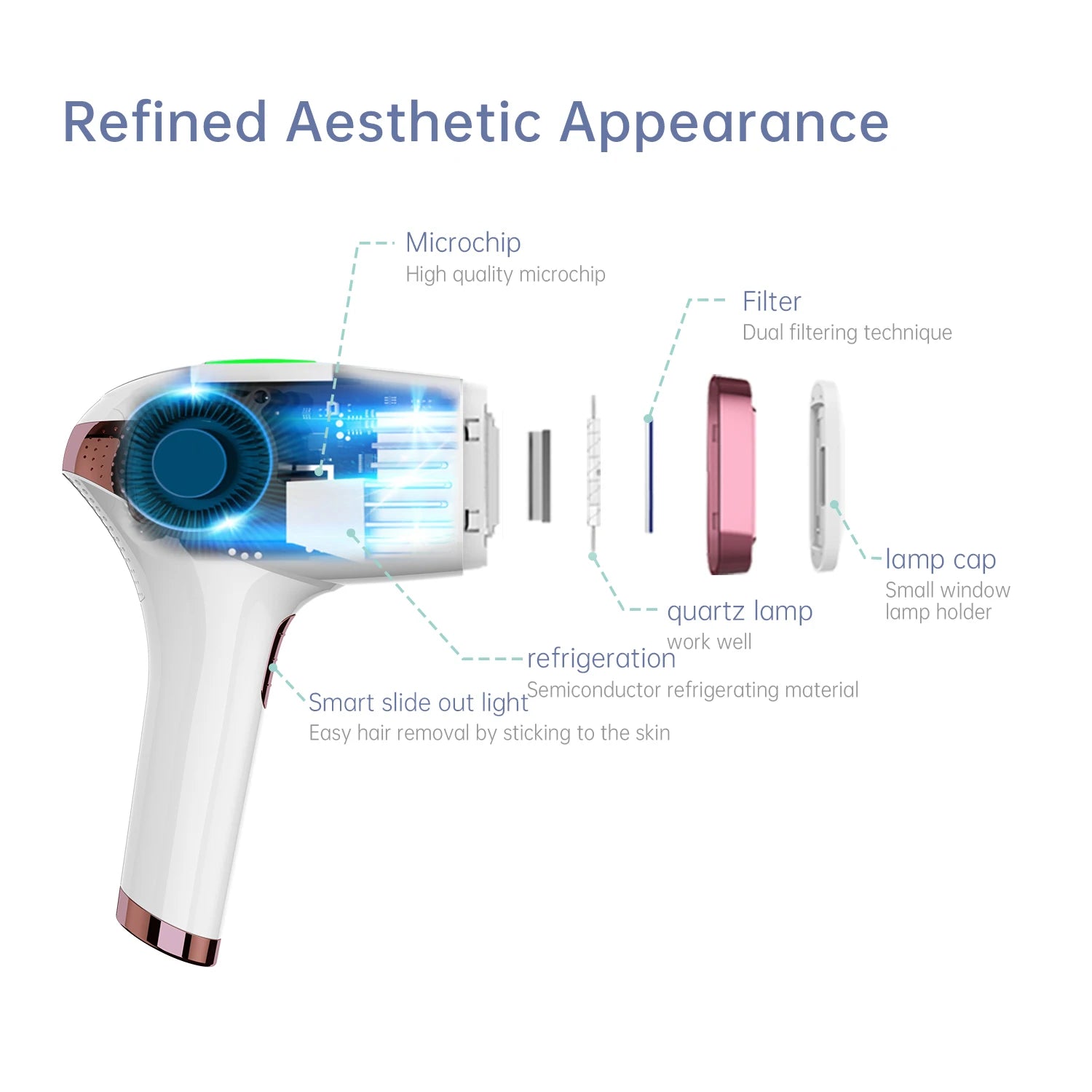 MLAY T4 IPL Laser Handheld Hair Removal Machine Ice Cool Permanent Face Body Bikini Epilator with 500000 Shots for Home Use