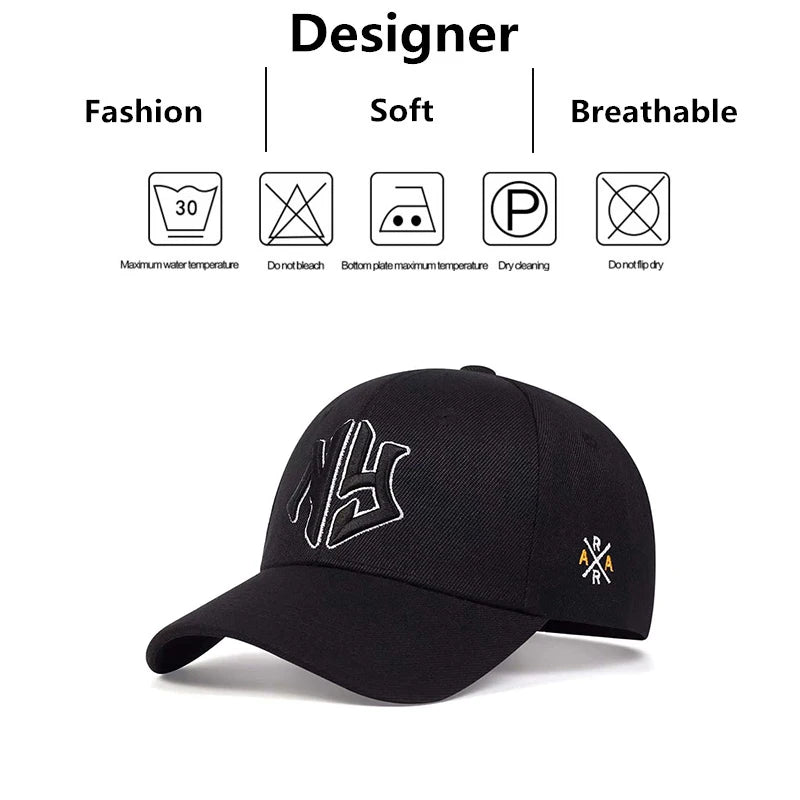 Unisex Letter Ng Side Ar Embroidery Baseball Caps Spring and Autumn Outdoor Adjustable Casual Hats Sunscreen Hat