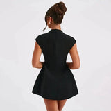 Townlike Pocket Elegant A-line Dress Women Mini 2024 Spring Summer Dress Deep V Neck Nightclub Sexy Party Dresses Vestidos
