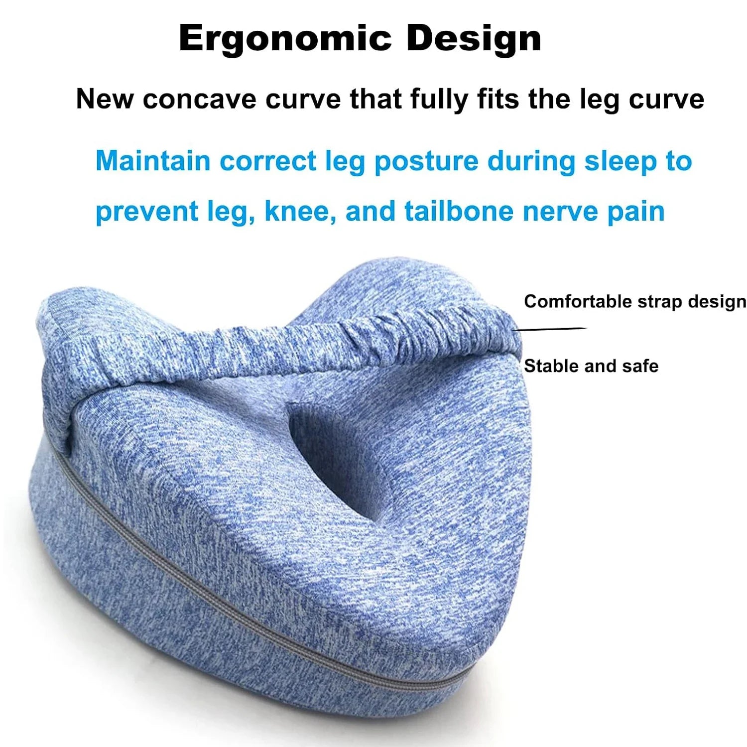 Body Memory Cotton Leg Pillow Home Foam Pillow Sleeping Orthopedic Sciatica Back Hip Joint for Pain Relief Thigh Leg Pad Cushio