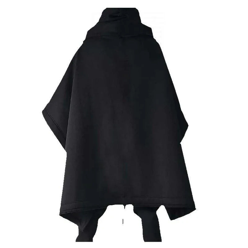 Medium and Long Bat Sleeve Cape Hoodie Jacket Men's Autumn Wool Jacket Fashion Men's Personality Shawl Men's Wool Jacket Top