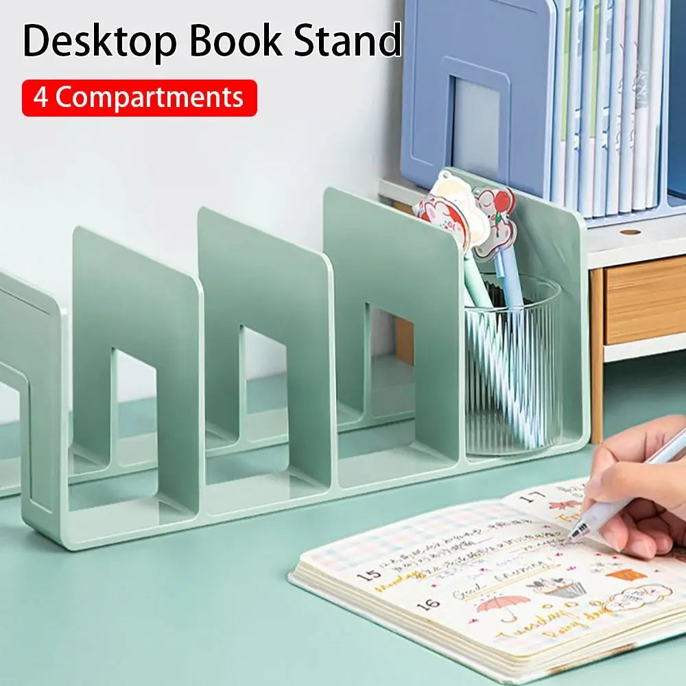 1Pcs Acrylic Desk Organizer 4 Compartment Bag Closet Shelf Divider Bookshelf Tabletop Colorful Four Frames Book Stand