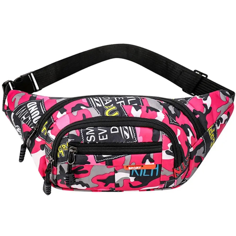 2024 Waterproof Waist Bag Korean-style high-capacity Outdoor Sports Fanny Pouch Canvas Banana Bag Women Men