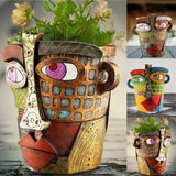 New Outdoor Garden Crafts Funny Flower Pot Ornament Green Plant Balcony Large Diameter Creative Resin Flower Pot