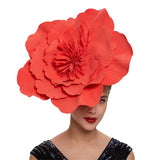 2024 Elegant Bridal Wedding Headwear Flowers Exaggerated Fascinator Hat Marry Fancy Flower Pillbox Cap Headdress Women Accessory