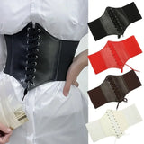 corsets for women Wide Belt Gothic Slimming sheath flat belly White Corset Elastic High Waist Faux Leather Black Belts korsett