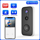 3MP HD WiFi Video Doorbell Camera Night Vision Smart Home Security HD DoorBell Two Way Intercom Rechargeable Security Doorbell