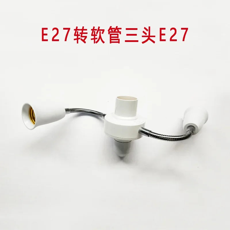 E27 multi head flexible tube LED universal conversion lamp head Double head lamp holder accessories Extended head