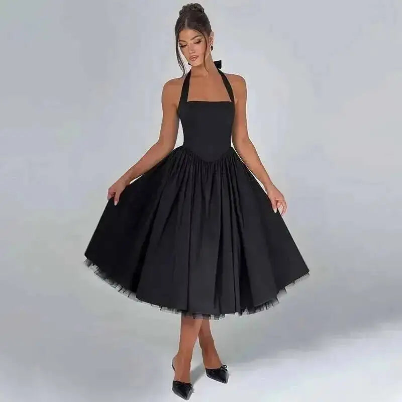 Townlike Bow Backless Sexy Party Dress Women Mini 2025 Spring Summer Dress Waist Wrap A-line Ball Gown Dresses