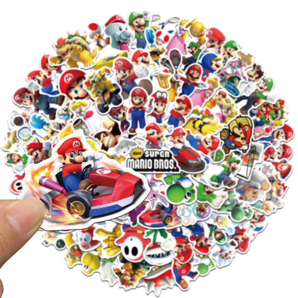 10/30/50/100pcs Anime Cartoon Super Mario Bros Game Sticker Skateboard Bicycle Guitar Laptop Phone Motorcycle Waterproof Sticker