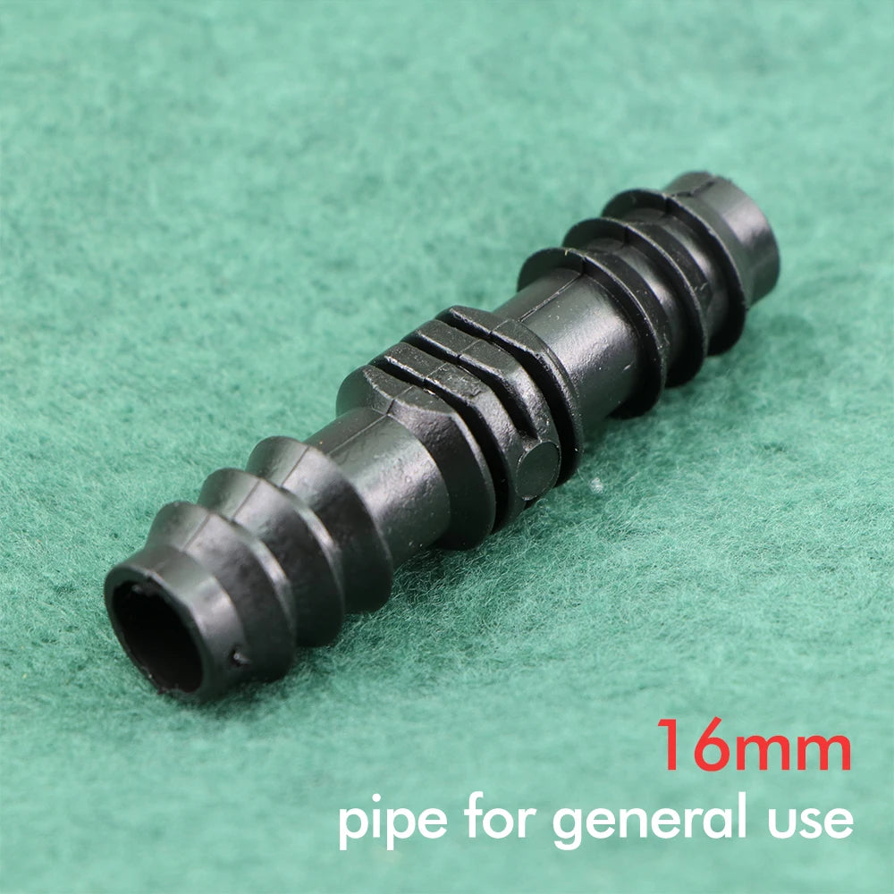 20PCS 16mm Barbed Straight Connector Garden Micro Drip Watering Fitting Sprinklers Irrigation System for 16mm Hose Join Fittings