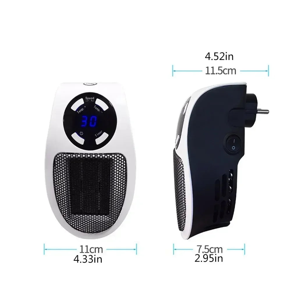 Portable Heater Electric EU Plug In Wall Room Heater Home Appliance Heating Stove Mini Radiator Remote Warmer Machine 500W