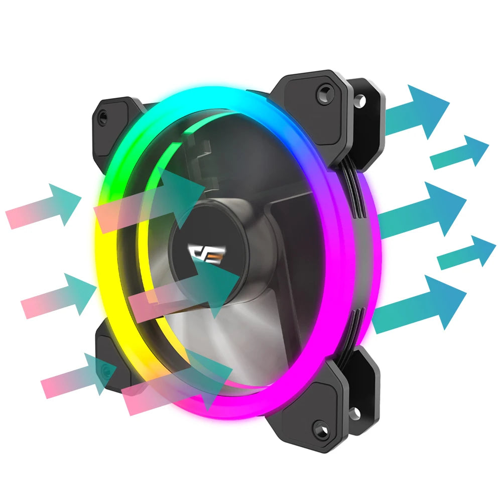 Darkflash DR11 RGB PC Case Fans Kits 6 Pin Double Ring ARGB Cooling for Desktop Computer