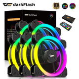 Darkflash DR11 RGB PC Case Fans Kits 6 Pin Double Ring ARGB Cooling for Desktop Computer