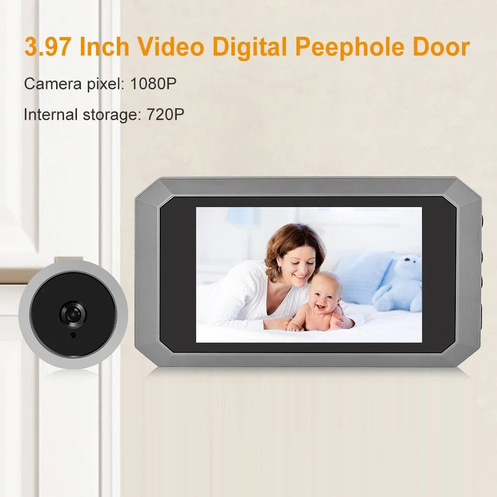 4.0" Digital Door Peephole Viewer Smart Doorbell Camera 1080P IR Night Vision Video Intercom Electronic Camera Door Bell 1400mAh