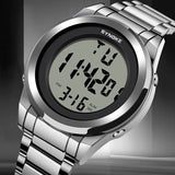 SYNOKE Top Brand Luxury Stainless Steel Alarm Hour For Mens Watches Fashion LED Men Digital Wristwatch Waterpoof