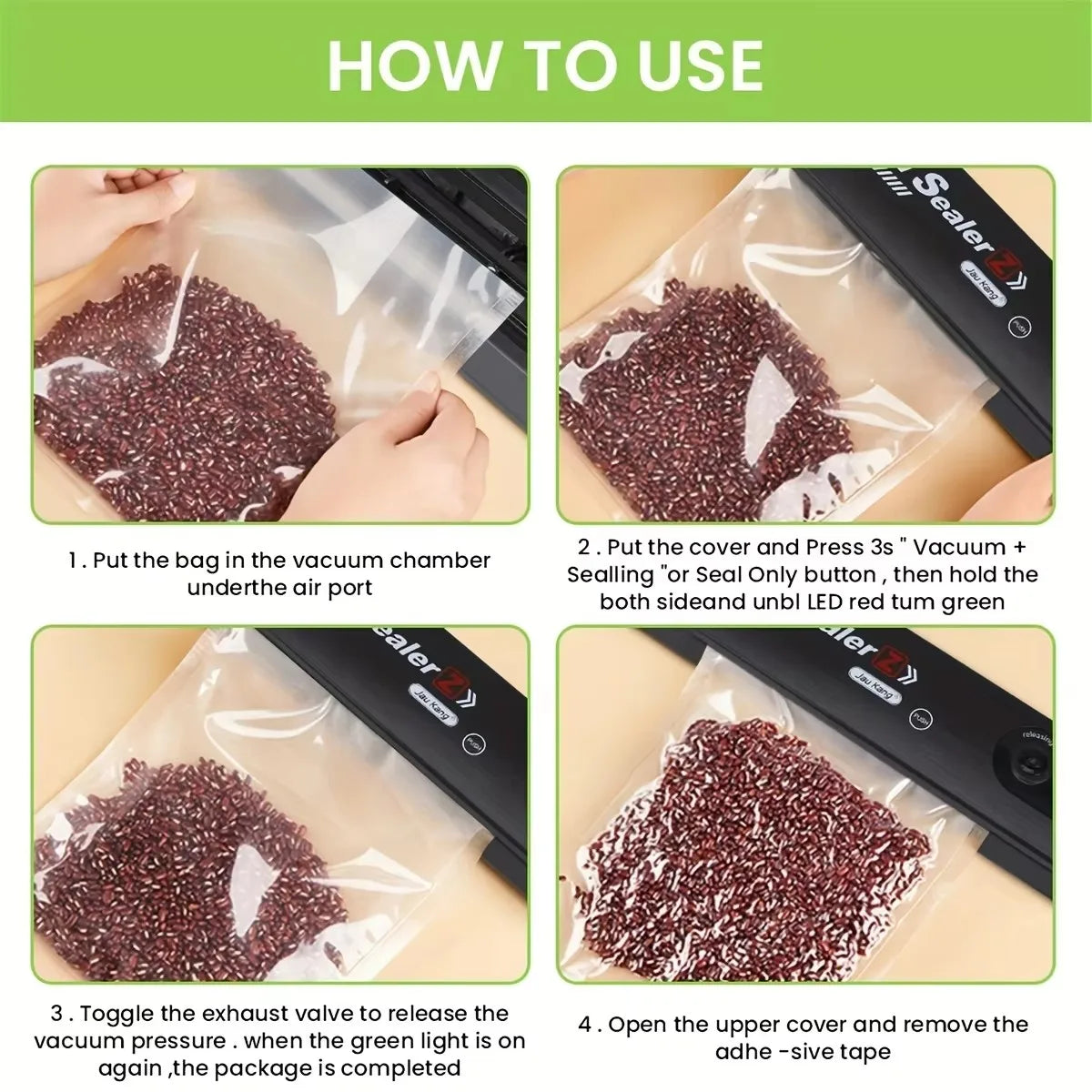 Kitchen Gadgets Home Sealing Machine Food Vacuum Sealer Small Portable Plastic Bags Sealer  Food Vacuum Packaging Machine