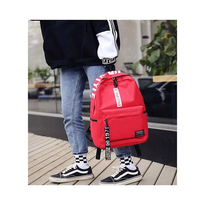 style backpack shoulder bag boys and girls junior high school student backpack large capacity Korean version campus schoolbag