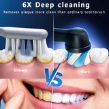 Rotation Electric Toothbrush Waterproof USB Rechargeable Electric Toothbrush 8 Brush Replacement Heads for Adult Oral Care