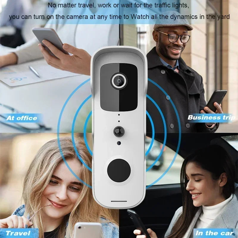 Smart Video Doorbell Waterproof Night Vision Door Viewer 1080P FHD Camera Digital Visual Intercom WIFI 2.4G Tuya Door Bell