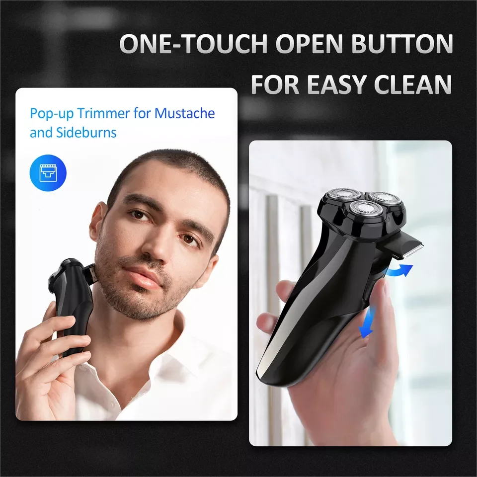 SEJOY 3D Electric Shaver Wet &Dry Rotary Shavers Pop-up Trimmer Waterproof Gifts