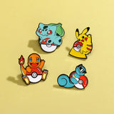 Pokemon Pikachu Anime Metal Badge Squirtle Charmander Bulbasaur Men Women Brooch Badge Jewelry Backpack Decorate Halloween Gift