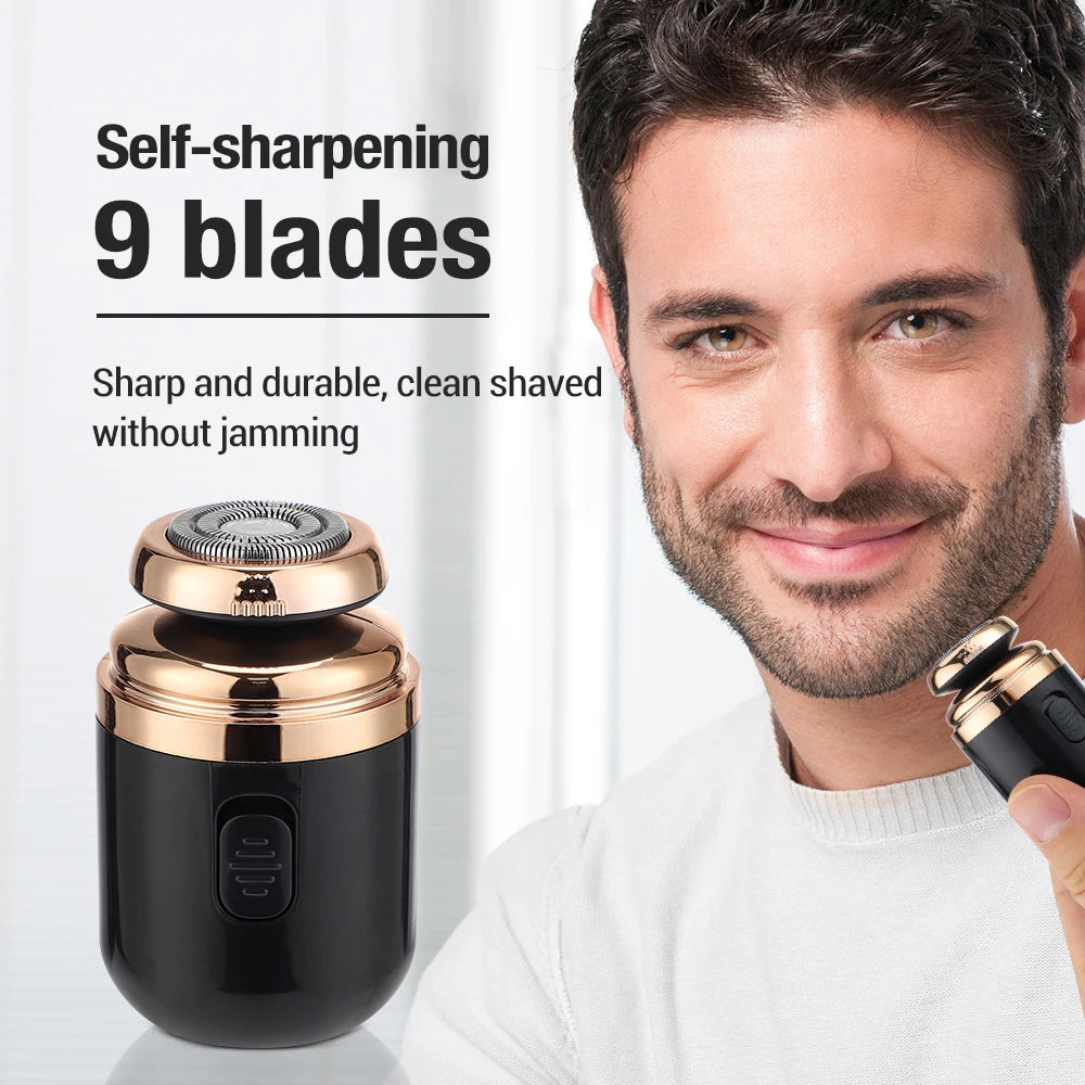 2 IN 1 Mini Portable Electric Capsule Shaver Nose Hair Trimmer Rechargeable Electric Beard Scraper Knife For Men's Travel Razor