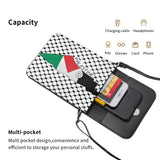 Palestine Flag Map Shoulder Bag Kufiya Hatta Bulk Vintage Mobile Phone Bag Leather School Female Bags