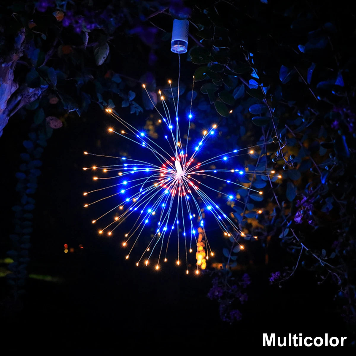 Fireworks, string lights, flower garlands, battery powered LED fairy lights, remote outdoor camping, parties, gardens, Christmas