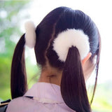 2Pcs Bright Color Hair Bands Hair Ties Handmade Hair Ropes Faux Rabbit Fur Furry Scrunchies Hair Accessories Lady Hair Ties