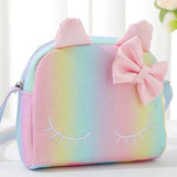 Fashion Kids Embroidery Unicorn Crossbody Purses Handbags Little Girls Baby Purse Cute Cartoon Colorful Shoulder Bag