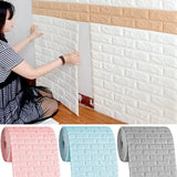 77x70cm Brick Foam Panels 3D Wall Stickers Self-adhesive DIY Embossed Stone Wallpaper Home Decor Living Room Kitchen Decor