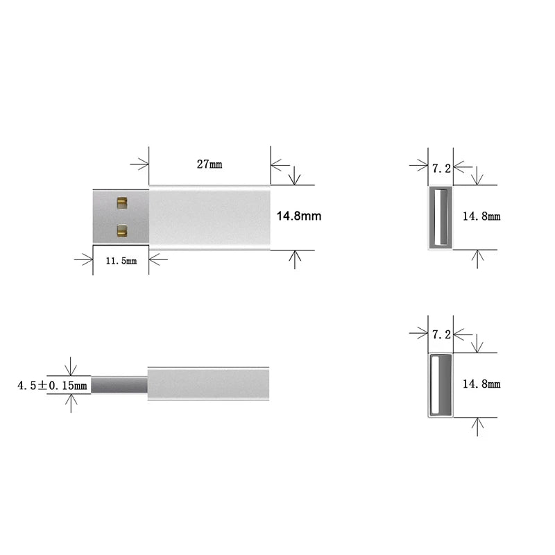 1PC 2.0 USB Anti-hacking Blockers Data Sync Blockers USB Connectors Against Juice Jacking Adapters for Blocking Data Sync