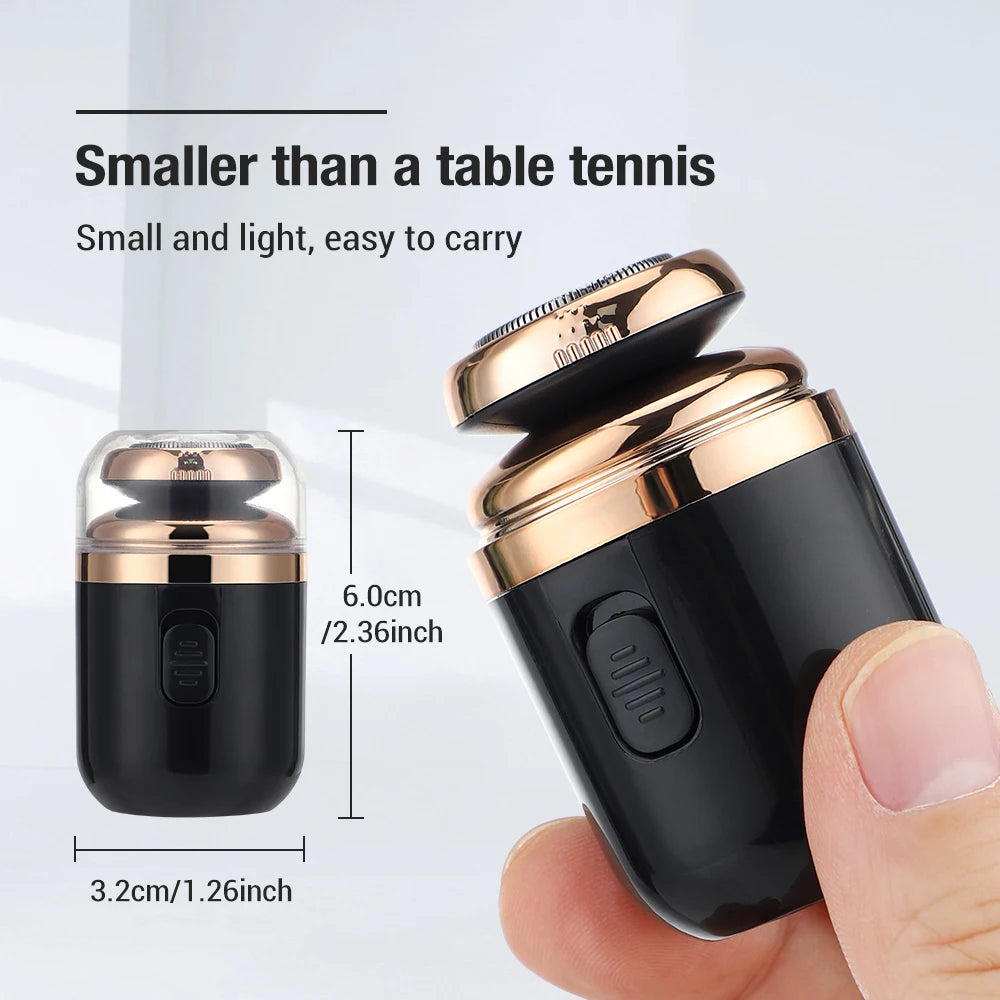 2 IN 1 Mini Portable Electric Capsule Shaver Nose Hair Trimmer Rechargeable Electric Beard Scraper Knife For Men's Travel Razor