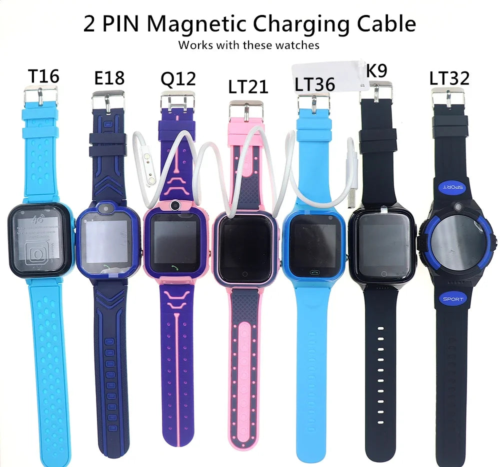 7.62mm USB Magnetic Charging Cable 2Pin 4pin 5-pin Data Fast Charging Charger for Kids GPS Tracker Smart Watch Smartband Charger