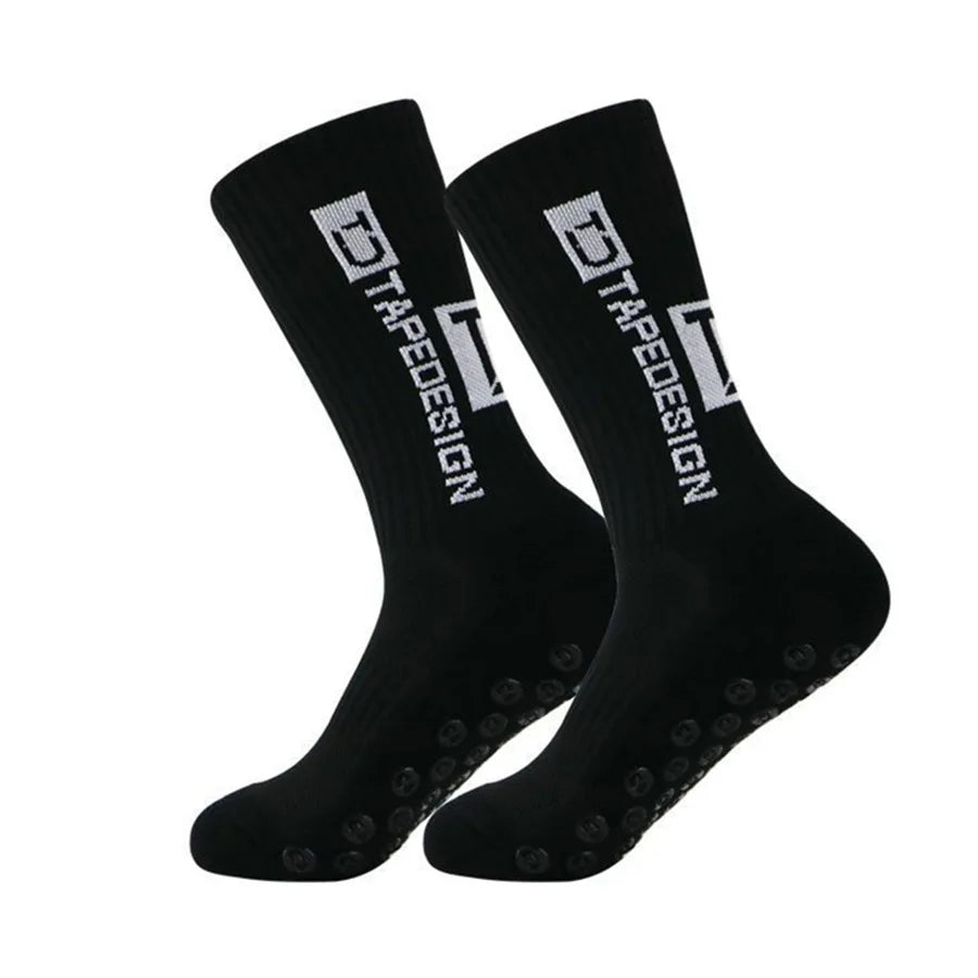 5 Pairs Tap Design Men Non-slip Soccer Socks Anti-Slip Football Sock High Quality Outdoor Sports Grip Running Cycling Breathable