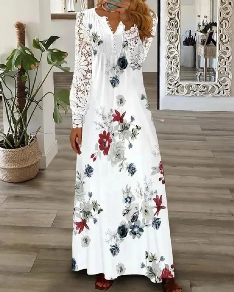 Woman Dress Superior Quality Summer Lace Sleeve V Neck A Line Solid Color Dresses Casual Vestidos Dropshipping JYFZ1690