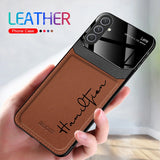 Custom Name Camera Protective Leather Case For Sumsung S23 S22 S21 Ultra Plus S20FE A54 A53 A52 A73 A72 A34 A33 A32 A22 A14 5G