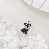 1Pc Cute Schnauzer Pendant Necklace Exquisite Women's Cartoon Pet Dog Memorial Jewelry Accessories Perfect Gift for Dog Lovers