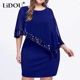 Autumn Winter Plus Size Sexy Irregular Design Bag Hip Dress Women Off-shoulder Sequin Fashion Oversized Chic Vestidos De Fiesta