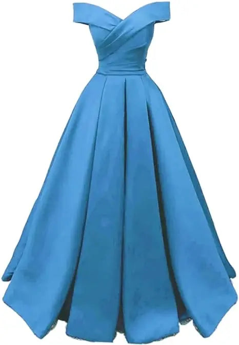 Customized Vintage Off The Shoulder Evening Dresses Long Satin Prom Dress Elegant Women Formal Gowns Wedding Dress Party Dress