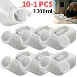 1200ml Urinals for Men Spill Proof Pee Bottle Plastic Portable Urinal with Lid for Car Elderly and Incontinence