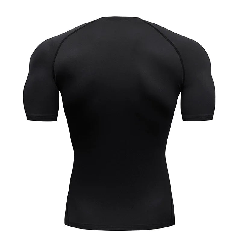 2024Men's Spider Print Compression Shirt, Quick Dry T-Shirt, Gym Running Jersey, Breathable Short Sleeve, Spring, Summer, M-3XL