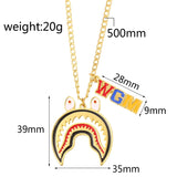 قلادة على شكل سمكة قرش كبيرة من الهيب هوب للرجال، قلادة على شكل سلسلة حروف WGM العصرية، هدية مجوهرات مغني الراب