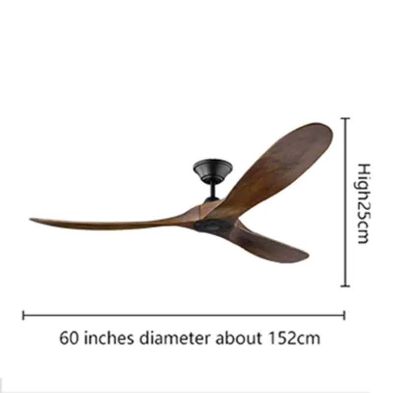 60 70 88 Inch Large Ceiling Fan Only Remote Control DC Motor Reverse Wood Blades Fans Lighting High Quanlity Design Wooden Fans